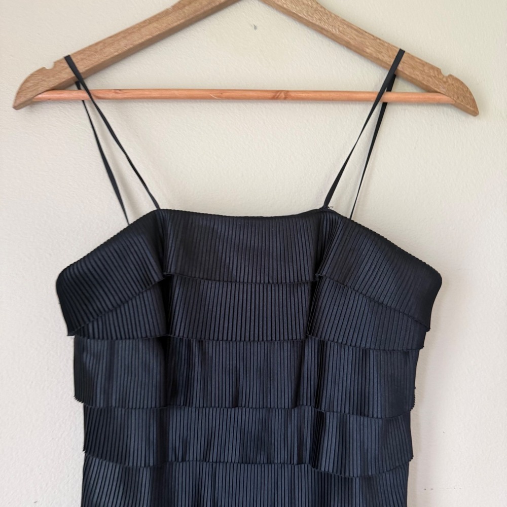 Vintage Y2K Express Crinkle Tiered Satin Mini Dress Size 6